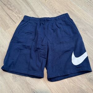 Nike Men's Navy Shorts with White Logo